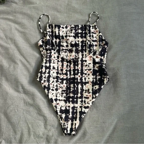 Skatie Black and Cream Patterned One Piece Swimsuit - Picture 2 of 3